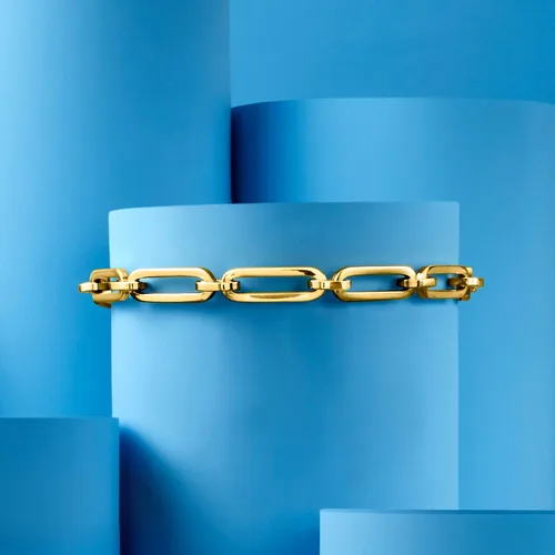 Vista 7 de Ross-Simons Italian 14kt Yellow Gold Paper Clip Link Bracelet