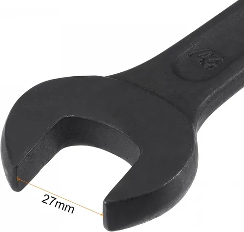Vista 3 de uxcell Llave de extremo abierto de 1.063 in, herramienta de mano de llave de cabeza única de acero de carbono