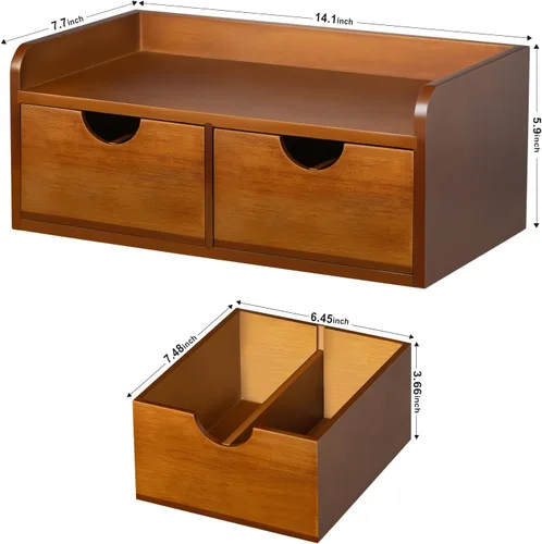 Vista 4 de Organizador de bolsas de té de madera de acacia con cajón, organizadores
