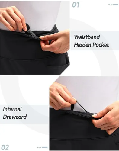 Vista 5 de G Gradual Faldas pantalón para mujer con 5 bolsillos de 20 pulgadas de longitud a la rodilla, falda de golf modesta larga, faldas atléticas de tenis