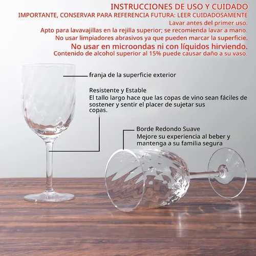 Vista 4 de KOXIN-KARLU Vasos de vino con tallo de plástico irrompibles clásicos de 14 onzas, vasos de acrílico multiusos, juego de 6 transparentes