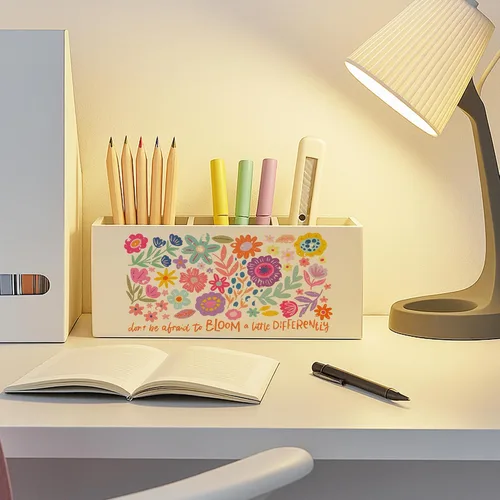 Vista 7 de Soporte floral bohemio para bolígrafo de salud mental para escritorio, educación especial, imprescindible en el aula, para autismo, TDAH
