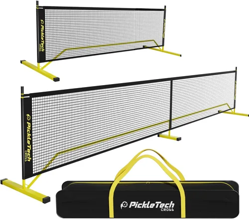 Vista 9 de PICKLETECH 4.0 Slim Version Portable Pickleball Nets Outdoor Game 22 FT Pickleball Net-USAPA Regulation Size-Pickle Ball Net System with Carrying