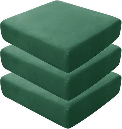 Vista 111 de Fundas de asiento de terciopelo ultra suave, fundas de cojín de asiento suave SOFE fundas de sofá con parte inferior elástica lavable funda