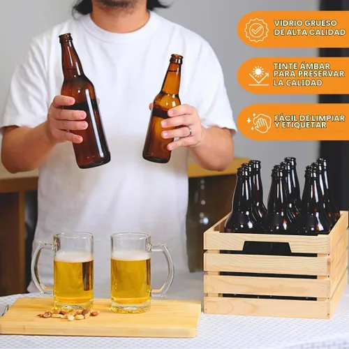 Vista 4 de Suministro de botellas de cerveza Amber (pack de 24 unidades), 12 onzas, de elaboración casera, de Moster Brew