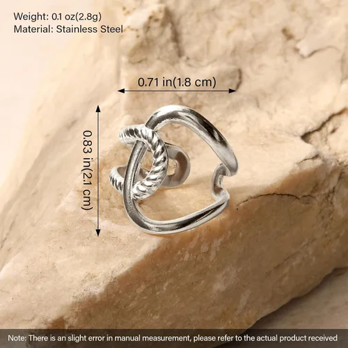 Vista 260 de Anillo de plata de ley 925, minimalista, ajustable, hecho a mano, para mujeres y niñas