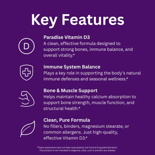 Vista 4 de Paradise Herbs Earth's Blend Vitamina D3, 90 Cápsulas Vegetarianas
