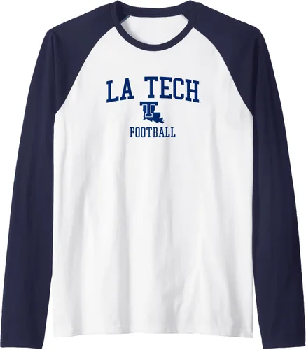 Vista 6 de Louisiana Tech Bulldogs Football Raglan Baseball Tee