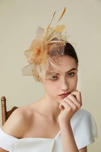 Vista 4 de BABEYOND Fascinator Hats for Women Tea Party Hat Kentucky Fascinators Headband Derby Hats Wedding Flower Feathers Hair Clip