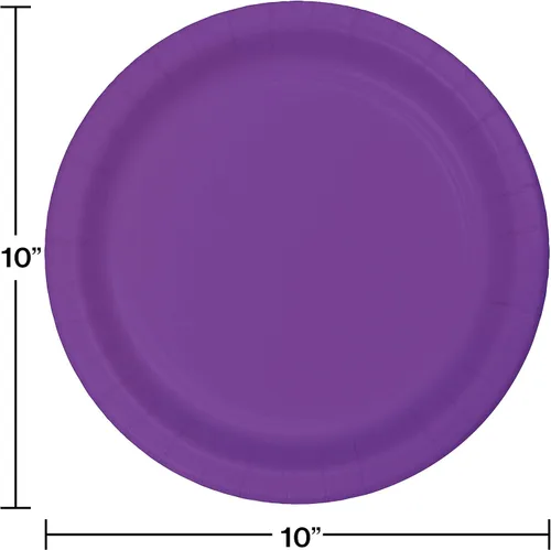 Vista 2 de Creative Converting 318915 - 24 platos de banquete de papel, 10 pulgadas, amatista