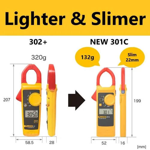 Vista 2 de Fluke Medidor de Pinza de Corriente CA RMS Verdadero Rango 60A/600A/1000A Rango 60A/600A/1000A