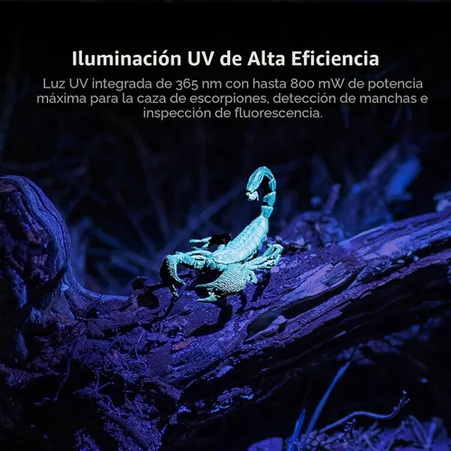 Vista 4 de OLIGHT Oclip Pro S EDC Linterna con clip, 600 lúmenes tipo C recargable con LED blanco, UV y RGB, luces de flash magnéticas para trabajo