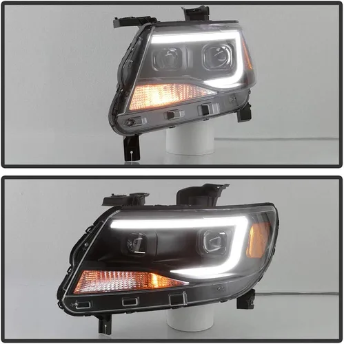 Vista 7 de ACANII - Para Chevy Colorado Pickup Truck 2015-2022 LED Tubo Negro Proyector Faros Delanteros, Conductor y Pasajero