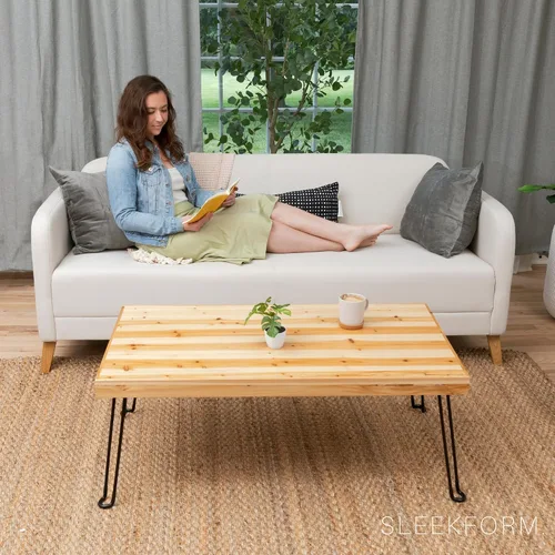 Vista 4 de Sleekform Mesa de centro plegable de madera, 20 x 40 pulgadas, abedul