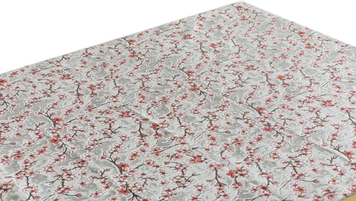 Vista 23 de Alux - Mantel de plástico con flores de hibisco para patios, picnic y mesas de cocina, azul y rojo, vinilo de plástico, mantel de plástico