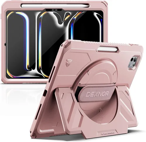 Vista 31 de Dexnor Funda para iPad mini 7 (A17 Pro) 2024/mini 6 2021 de 8.3 pulgadas, funda protectora resistente con correa de mano giratoria de 360° y soporte