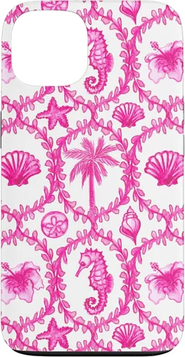 Vista 7 de Funda rosa hawaiana para iPhone 16 Coastal Nieta Coco Girl Preppy