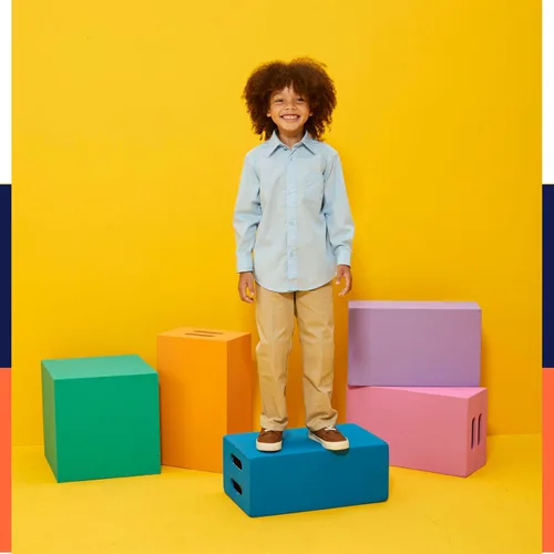 Vista 8 de French Toast Camisa de vestir de manga larga con botones para niños - E9004 2-Blanco
