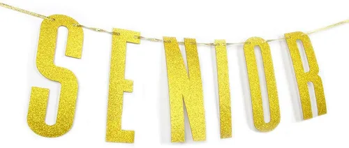 Vista 6 de Cartel dorado con purpurina para graduación de felicitaciones, decoración de banderines para fiesta de graduación de secundaria