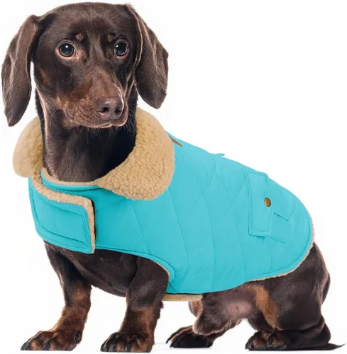 Vista 8 de Abrigo de invierno para perros pequeños, chaqueta sólida para cachorros, abrigo cálido para mascotas para clima frío, prendas acolchadas resistentes