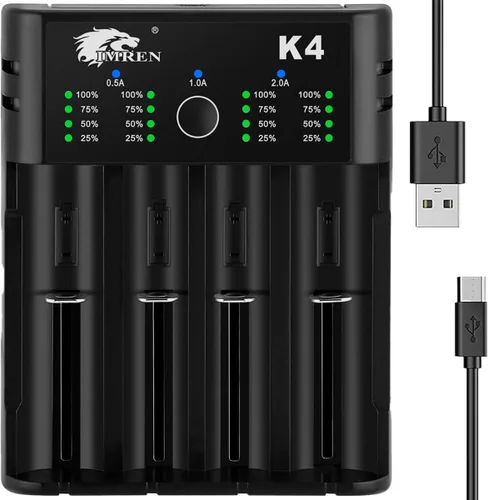 Vista 9 de IMREN Cargador de Batería 18650 de Una Sola Ranura, Cargador de Iones de Litio de 3.7V para Baterías 18650 18500 18350 20700 21700 26650
