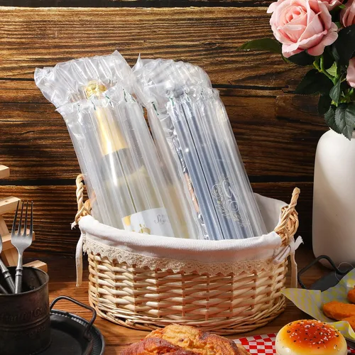 Vista 4 de Berlune 150 bolsas protectoras de viaje para botellas de vino, bolsas protectoras de burbujas inflables, embalaje de vino para viajes, columna llena
