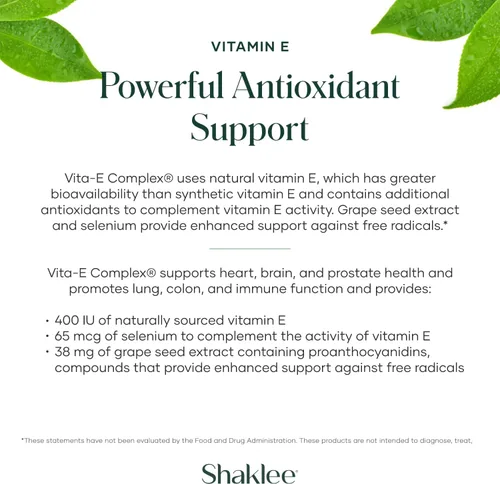Vista 4 de Shaklee - Vita-E® 400 UI - Vitamina E con Selenio - 90 cápsulas blandas