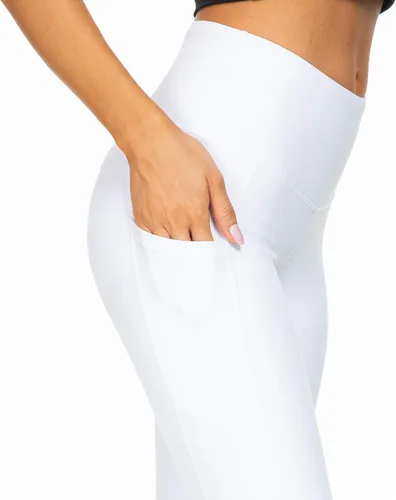 Vista 4 de Kcutteyg Pantalones de yoga para mujer, con bolsillos, leggings de cintura alta, para entrenamiento, deportes, correr, pantalones deportivos