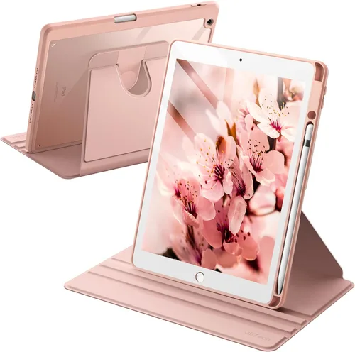Vista 14 de JETech Funda giratoria para iPad 9/8/7 (10.2 pulgadas, modelo 2021/2020/2019, 9ª/8ª/7ª generación) con soporte para lápiz, rotación de 360 grados