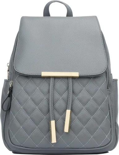 Vista 2 de KKXIU Mochila acolchada de cuero de moda para mujeres, adolescentes, niñas, damas, bolsas de viaje, Gris