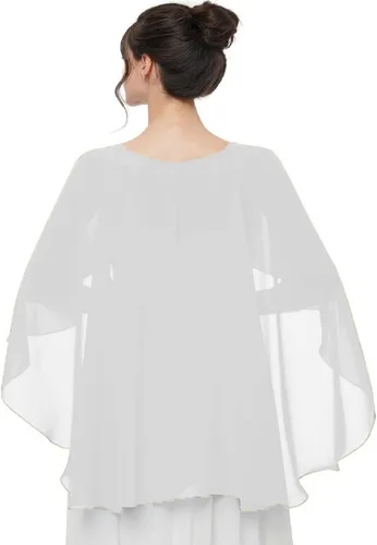 Vista 3 de Chales y envolturas transparentes para vestidos de noche, capas de gasa para mujer, cubierta suave para boda