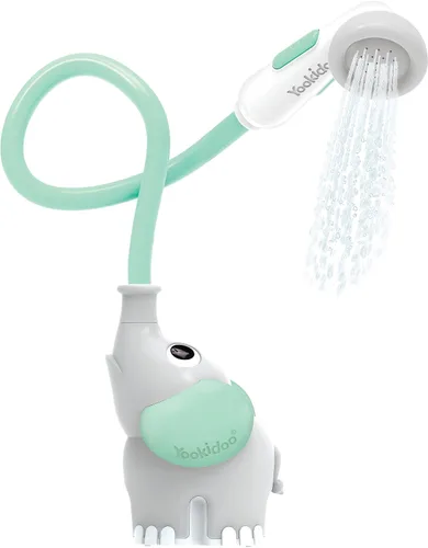 Vista 11 de Yookidoo - Cabezal de ducha para baño de bebé con forma de elefante y boquilla con forma de trompa - para bebés recién nacidos en tina o fregadero