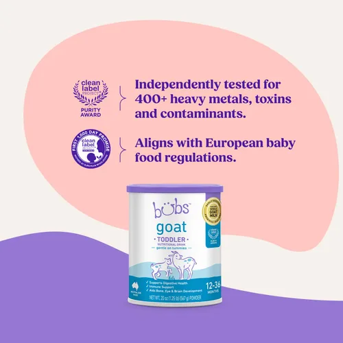 Vista 7 de Bubs Goat - Bebida nutricional para niños pequeños, fórmula suave a base de leche de cabra entera sin OGM, para niños de 12 a 36 meses, 20 onzas