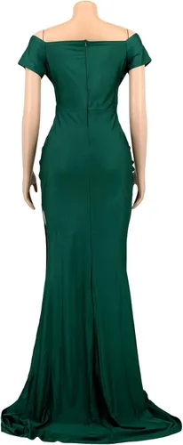 Vista 5 de Vakkest - Vestido largo de verano para mujer con hombros descubiertos sexy cuello en V manga larga vestido de cóctel sirena y boda
