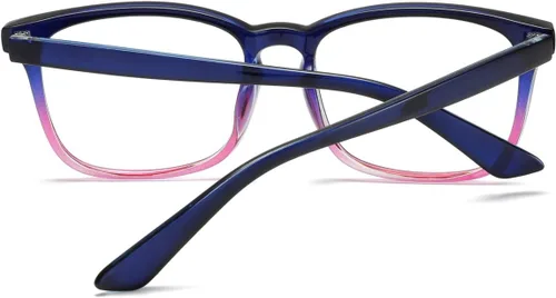 Vista 6 de Gafas de lente transparente unisex con estilo cuadrado sin receta