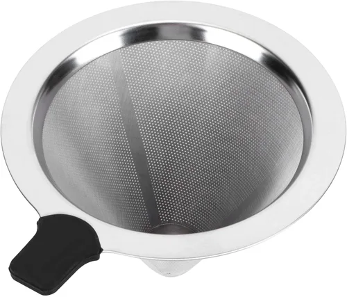 Vista 9 de Atyhao Cafetera de vidrio de alta temperatura de goteo de café con filtro de acero inoxidable (13.5 fl oz)