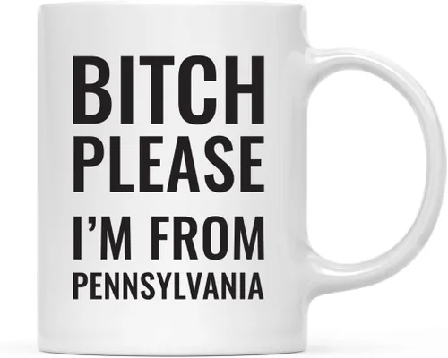 Vista 82 de Andaz Press Taza de café de 11 onzas, regalo de broma, Bitch Please I'm from Alabama, paquete de 1, incluye caja de regalo, divertidas ideas