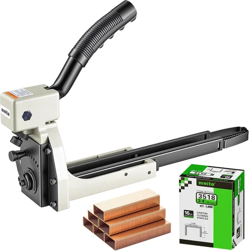 Vista 11 de meite HB3515 16 Calibre 5/8 pulgadas Longitud 1-3/8 '' Corona Manual Stick Cartón Cierre Grapadora Double,Single Wall Corrugated Packaging