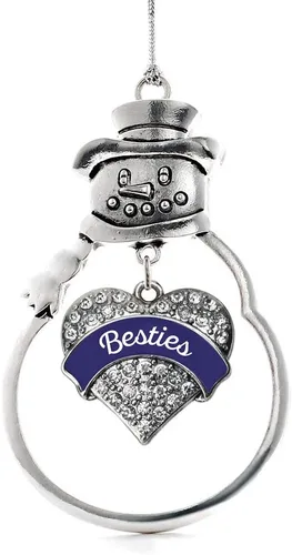 Vista 228 de Colgante de plata con diseño de Detroit con forma de corazón y muñeco de nieve con circonitas cúbicas