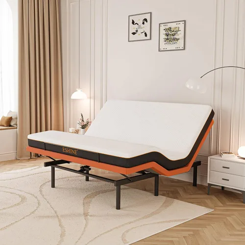 Vista 30 de ESHINE - Base de cama ajustable individual XL con colchón + colchón de espuma viscoelástica de gel de 8 pulgadas (firmeza media), control por