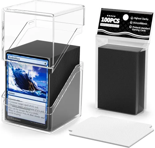 Vista 9 de YSCare Estuches de cubierta, paquete de 12 fundas acrílicas Commander y 1200 fundas mate para tarjetas coleccionables con 12 divisores, caja de 12