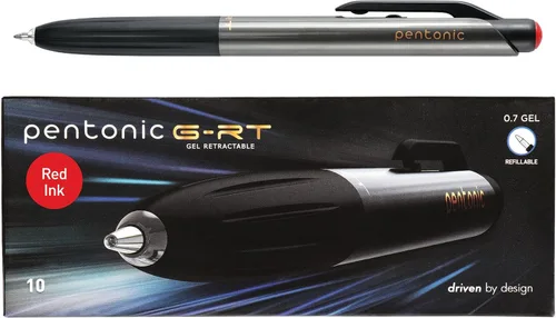 Vista 8 de Pentonic GR-T Bolígrafos de gel retráctiles, 10 unidades, tinta negra, punta fina de 0.7 mm, escritura suave para diario, toma de notas, oficina
