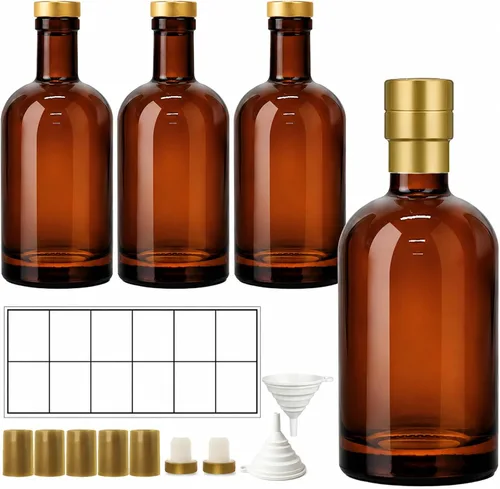 Vista 14 de TBWIND Paquete de 12 botellas de vidrio ámbar de 12 onzas / 12.7 fl oz con 12oz/ 12.7 fl oz