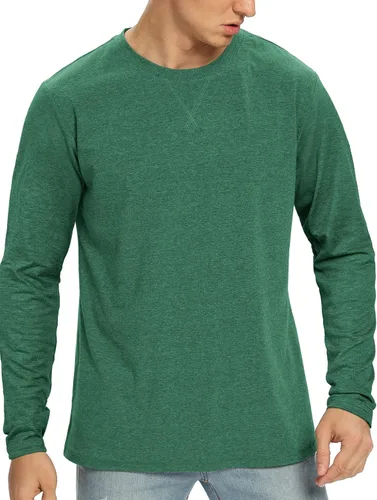 Vista 51 de NITAGUT Camiseta clásica de algodón para hombre con cuello redondo
