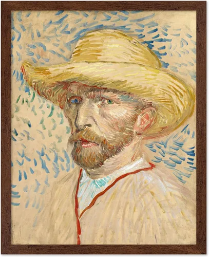 Vista 45 de Poster Master Póster clásico de Van Gogh, impresión impresionista vintage, regalo para artista, pintor, autorretrato, sombrero de paja, dibujo