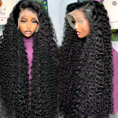 Vista 15 de Pelucas de cabello humano con encaje frontal de onda profunda 13x4 HD, malla frontal transparente, para mujeres, rizada, húmeda y ondulada, sin Onda