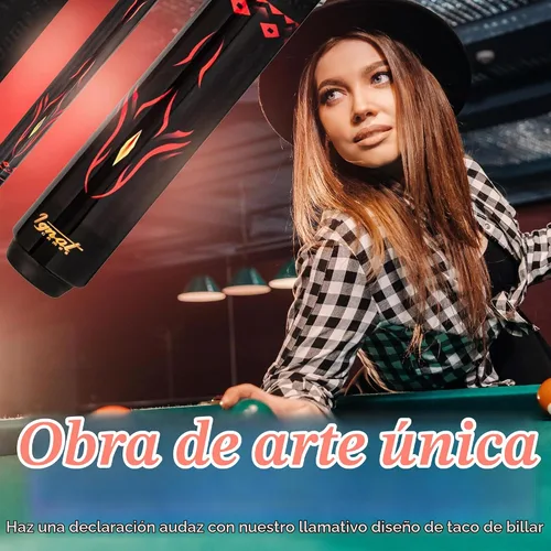 Vista 2 de IgnatGames Taco de billar profesional de arce canadiense de 58 pulgadas con eje de desviación bajo + estuche rígido, herramienta de punta de palo