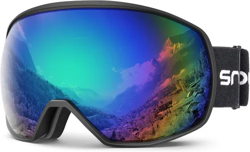 Vista 15 de Gafas de esquí para hombres y mujeres con protección UV, lente doble antivaho 09 B-3#gris