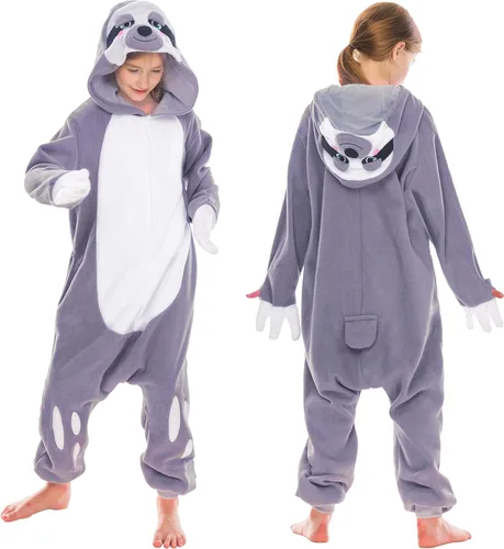 Vista 2 de Spooktacular Creations Child jumpsuit Pajama Plush One Piece Sloth Animal Costume Unisex