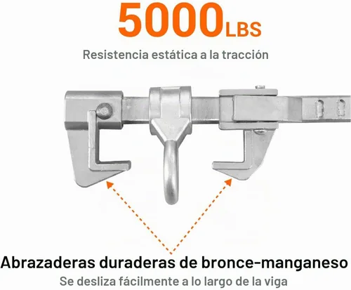 Vista 3 de Abrazadera de anclaje de viga deslizante de aluminio, caminante de haz de acero móvil, conector de estructura ajustable de I/H para protección
